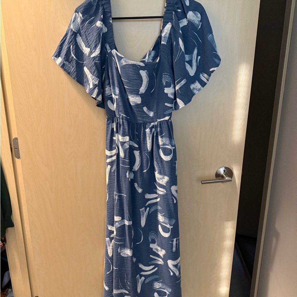 Blue Patterned Women's Dress